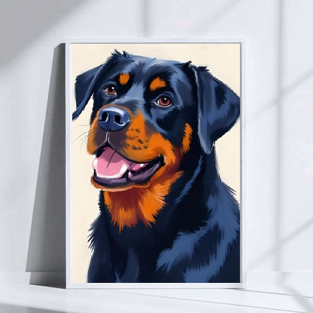 Rottweiler Dog Pet Painting Watercolor Art Poster (Creator Uploaded)