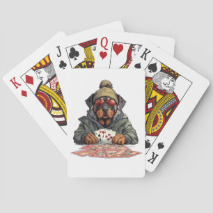Rottweiler Dog Playing Cards