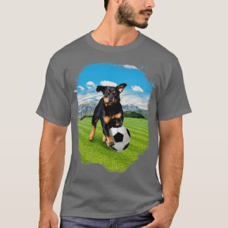 Rottweiler Dog Playing Soccer T-Shirt