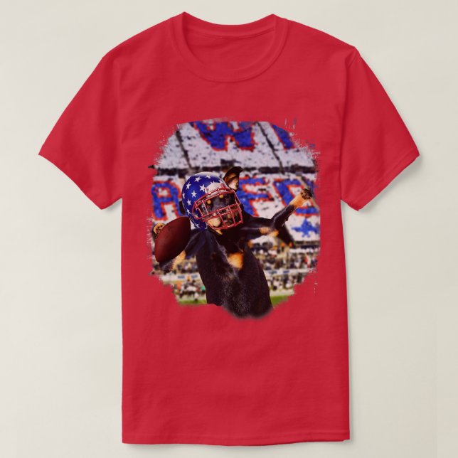 Rottweiler Dog Playing T-Shirt (Design Front)