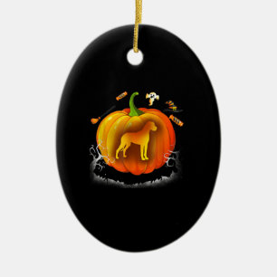rottweiler dog pumpkin costume halloween ceramic tree decoration