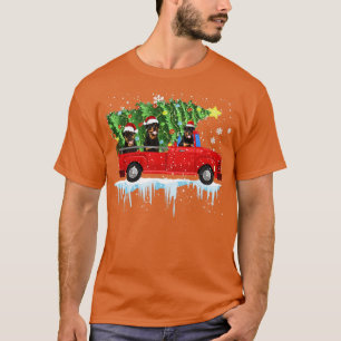 Rottweiler Dog Red Car Truck Christmas Tree Merry T-Shirt