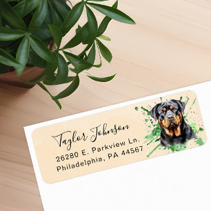 Rottweiler Dog Return Address Label