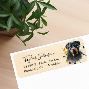 Rottweiler Dog Return Address Label