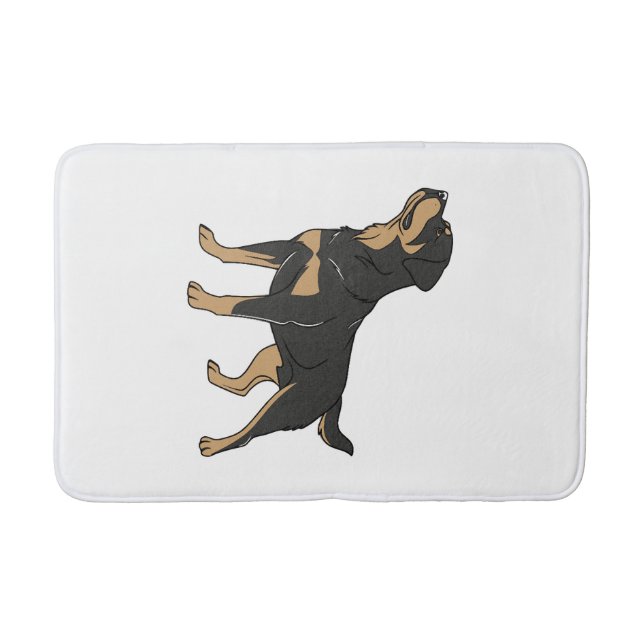 Rottweiler Dog, Rottweiler Dog Standing Bath Mat (Front)