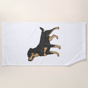 Rottweiler Dog, Rottweiler Dog Standing Beach Towel
