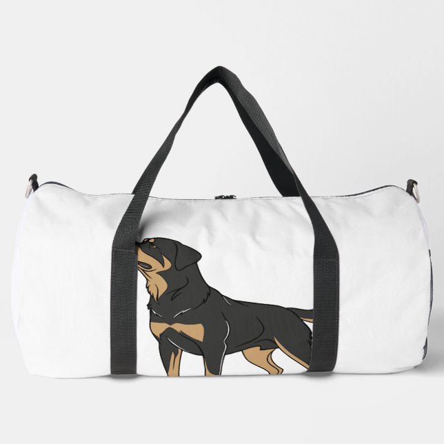 Rottweiler Dog, Rottweiler Dog Standing Duffle Bag (Front)