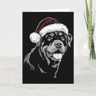 Rottweiler Dog Santa Hat Christmas Xmas Pajama  Card