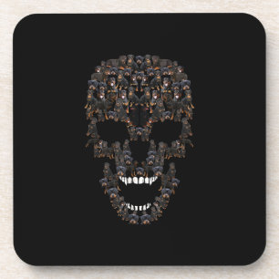 rottweiler dog skull  halloween costume dog lovers coaster