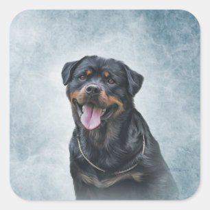 Rottweiler dog square sticker