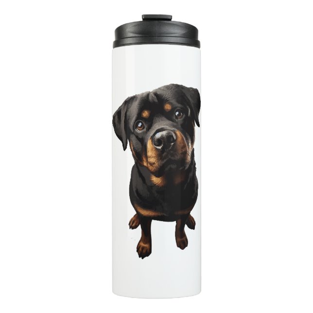 rottweiler dog thermal tumbler (Front)