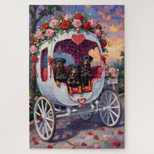 Rottweiler Dog Valentine's Day Jigsaw Puzzle
