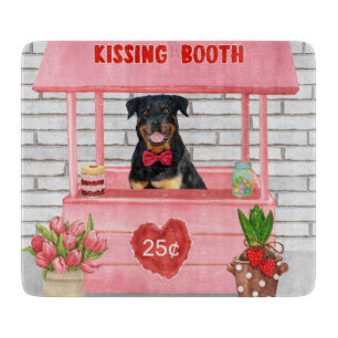 Rottweiler Dog Valentine's Day Kissing Booth Cutting Board