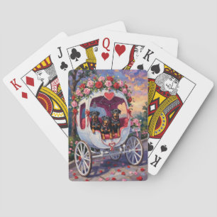 Rottweiler Dog Valentine's Day Playing Cards