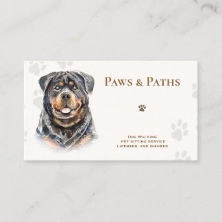 Rottweiler Dog Walker Pet Sitting Business Card