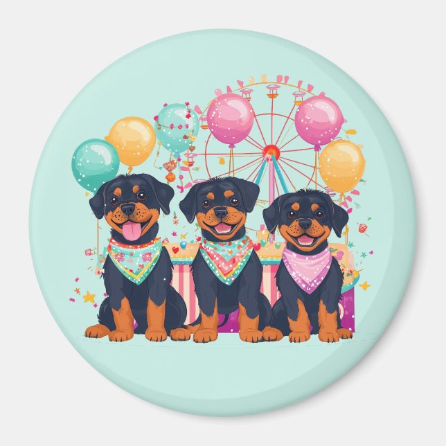 Rottweiler Dogs At A Carnival  Magnet (Front)