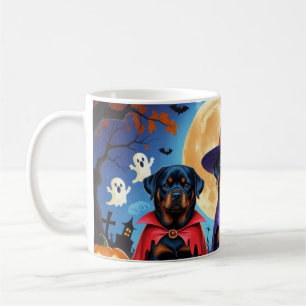 Rottweiler Dogs Pumpkin Halloween Funny  Coffee Mug