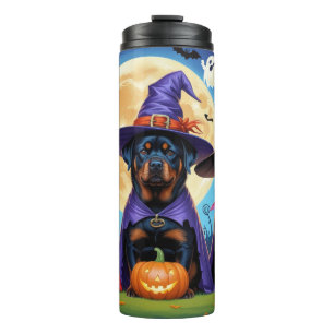 Rottweiler Dogs Pumpkin Halloween Funny  Thermal Tumbler