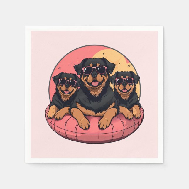 Rottweiler Dogs Summer Pool Floaties Napkin (Front)