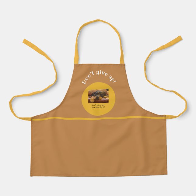 Rottweiler Don’t Give Up Fun Cute Puppy Apron (Front)