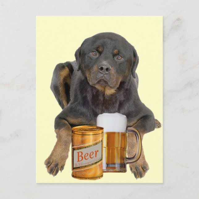 Rottweiler Don't Touch My Beer Postcard (Front)