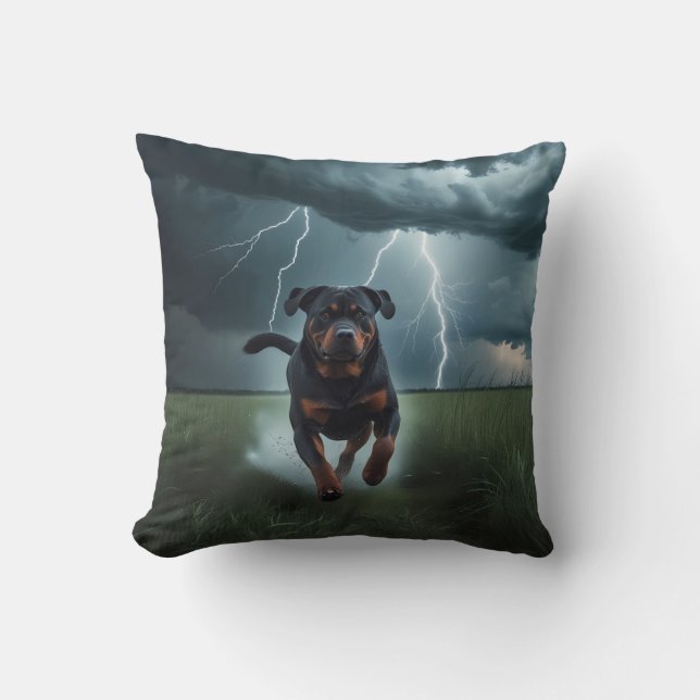 Rottweiler Elegant Throw Pillow (Front)