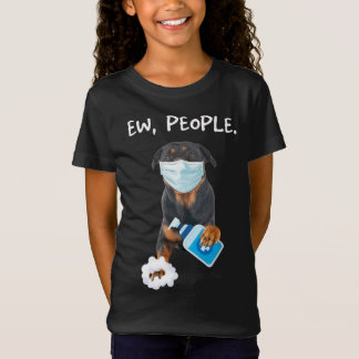 rottweiler Ew People Dog Wearing A Face Mask funny T-Shirt