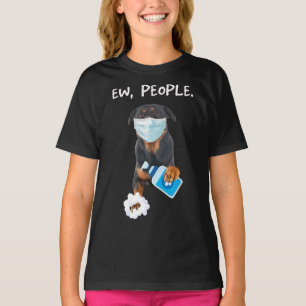 rottweiler Ew People Dog Wearing A Face Mask funny T-Shirt