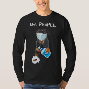 rottweiler Ew People Dog Wearing A Face Mask funny T-Shirt