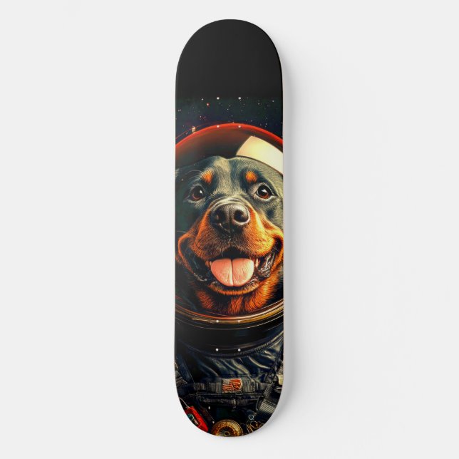 Rottweiler Explores Skateboard (Front)