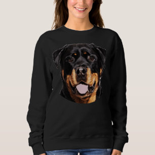 Rottweiler Face Portrait Cute Rottweiler Mum Rotti Sweatshirt