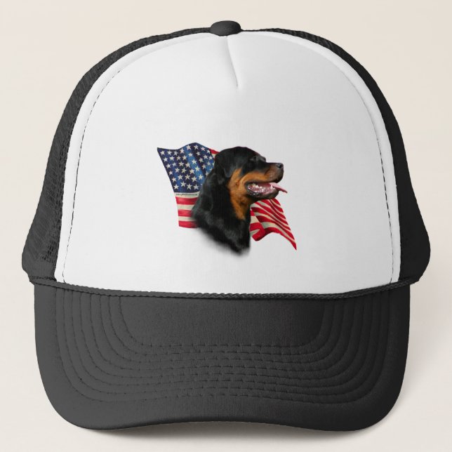 Rottweiler Flag Trucker Hat (Front)