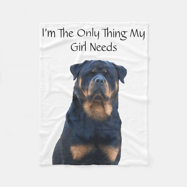 Rottweiler Fleece Blanket (Front)