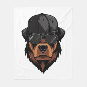 Rottweiler Gangster  Fleece Blanket
