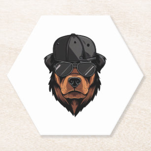 Rottweiler Gangster Paper Coaster