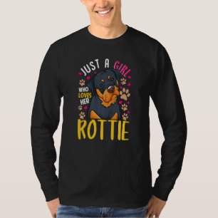 Rottweiler Girl Loves Her Rottie Pet Rottweiler T-Shirt