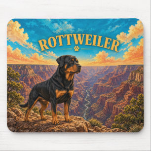 Rottweiler, Grand Canyon Vintage Watercolor Mouse Pad