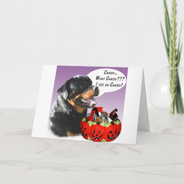 Rottweiler Halloween Candy Card (Front)