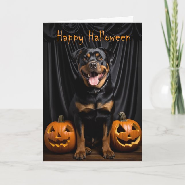 Rottweiler Halloween Card (Front)