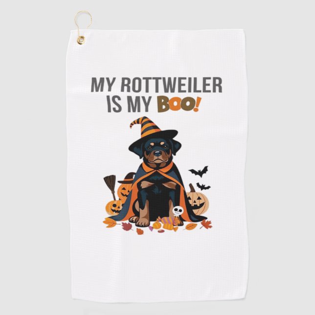 Rottweiler Halloween Costume  My Rottweiler is My  Golf Towel (Front)