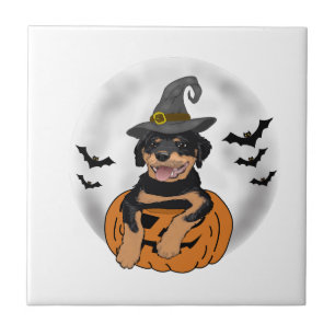 ROTTWEILER HALLOWEEN GIFTS TILE