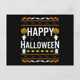Rottweiler Halloween Lazy Ugly Costume Dog T-Shirt Announcement Postcard