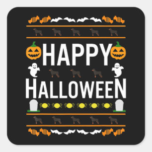 Rottweiler Halloween Lazy Ugly Costume Dog T-Shirt Square Sticker