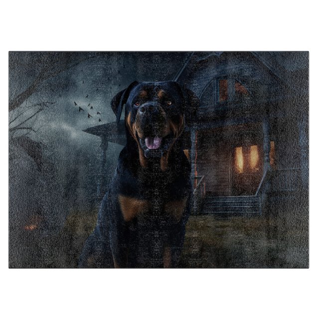 Rottweiler Halloween Scary  Cutting Board (Front)