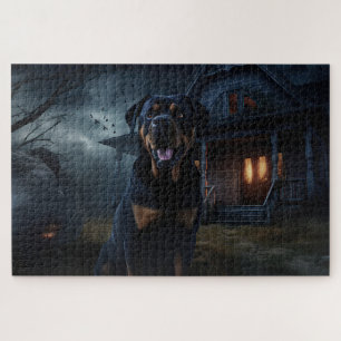 Rottweiler Halloween Scary  Jigsaw Puzzle