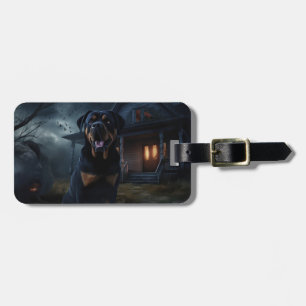 Rottweiler Halloween Scary Luggage Tag