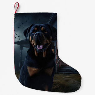 Rottweiler Halloween Scary  Small Christmas Stocking
