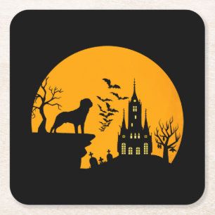 Rottweiler Halloween      Square Paper Coaster