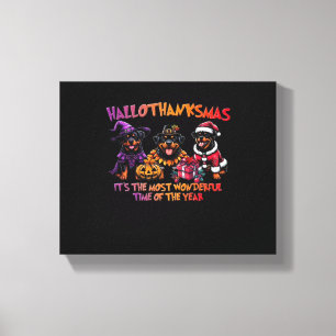 Rottweiler Halloween Thanksgiving Christmas Classi Canvas Print