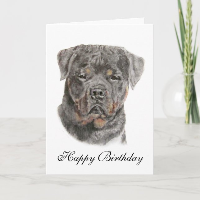Rottweiler Happy Birthday Card (Front)